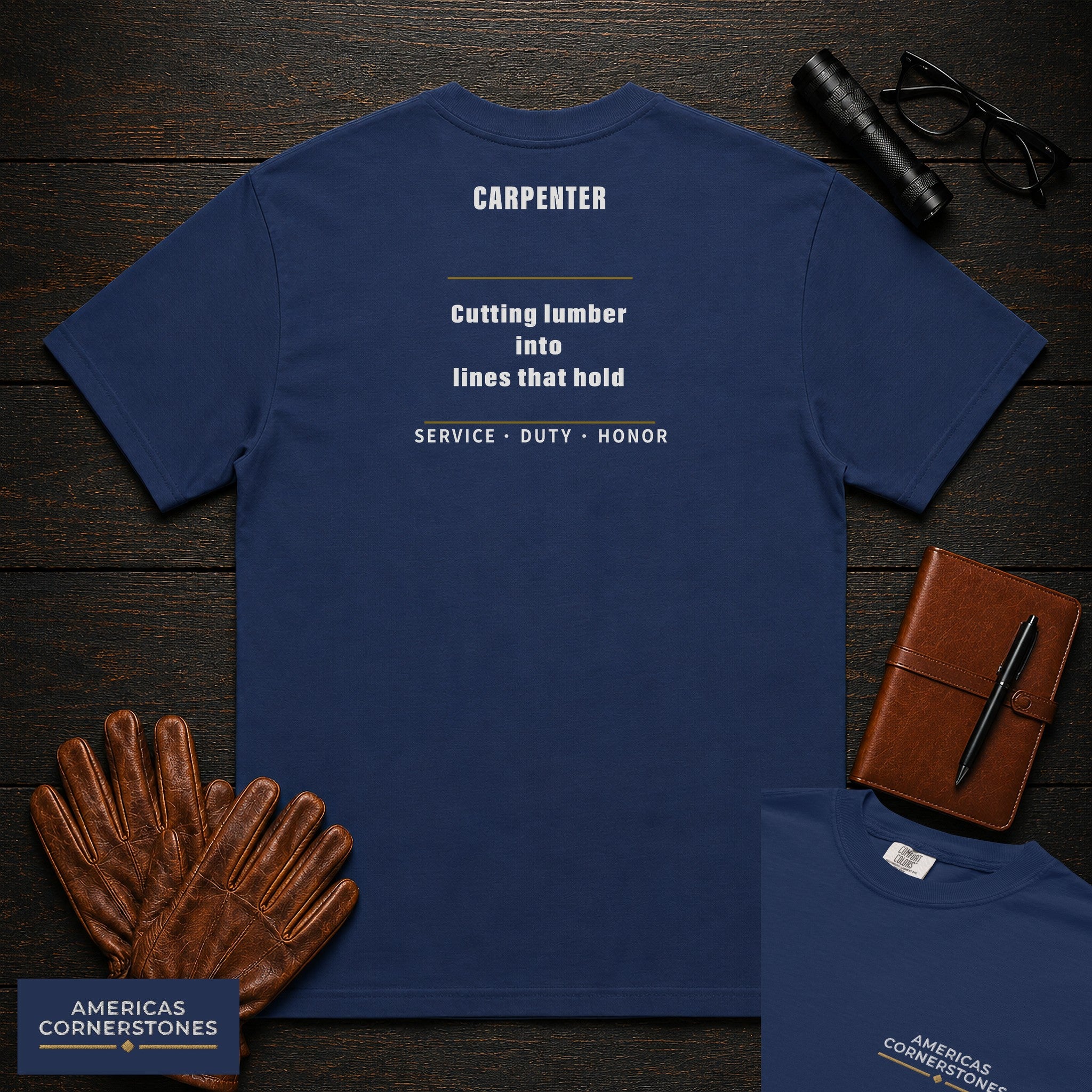 Carpenter Statement T-Shirt in True Navy — Americas Cornerstones