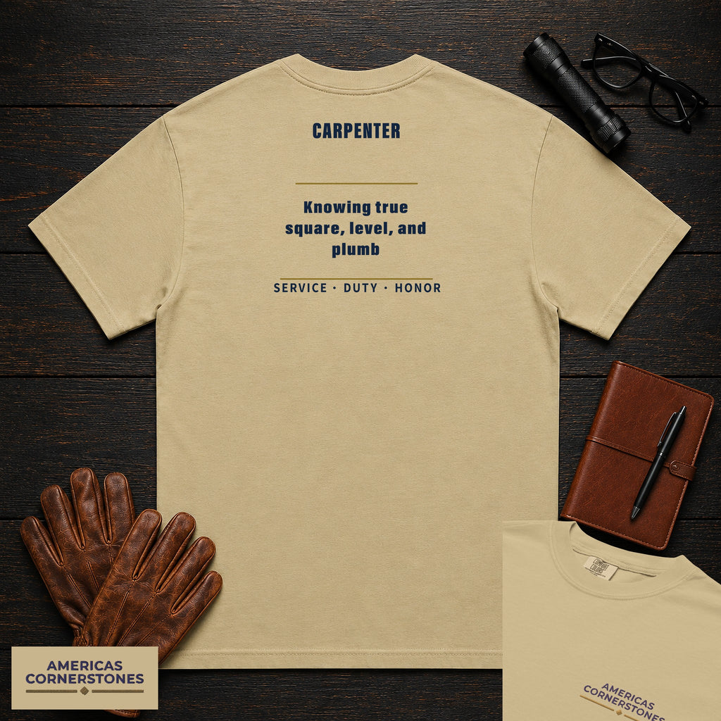 Carpenter Statement T-Shirt in Khaki — Americas Cornerstones