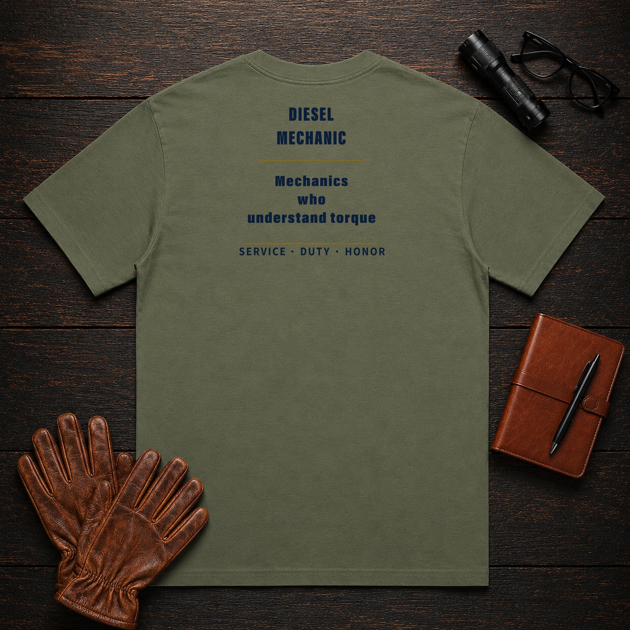 Diesel Mechanic T-Shirt in Moss — Americas Cornerstones