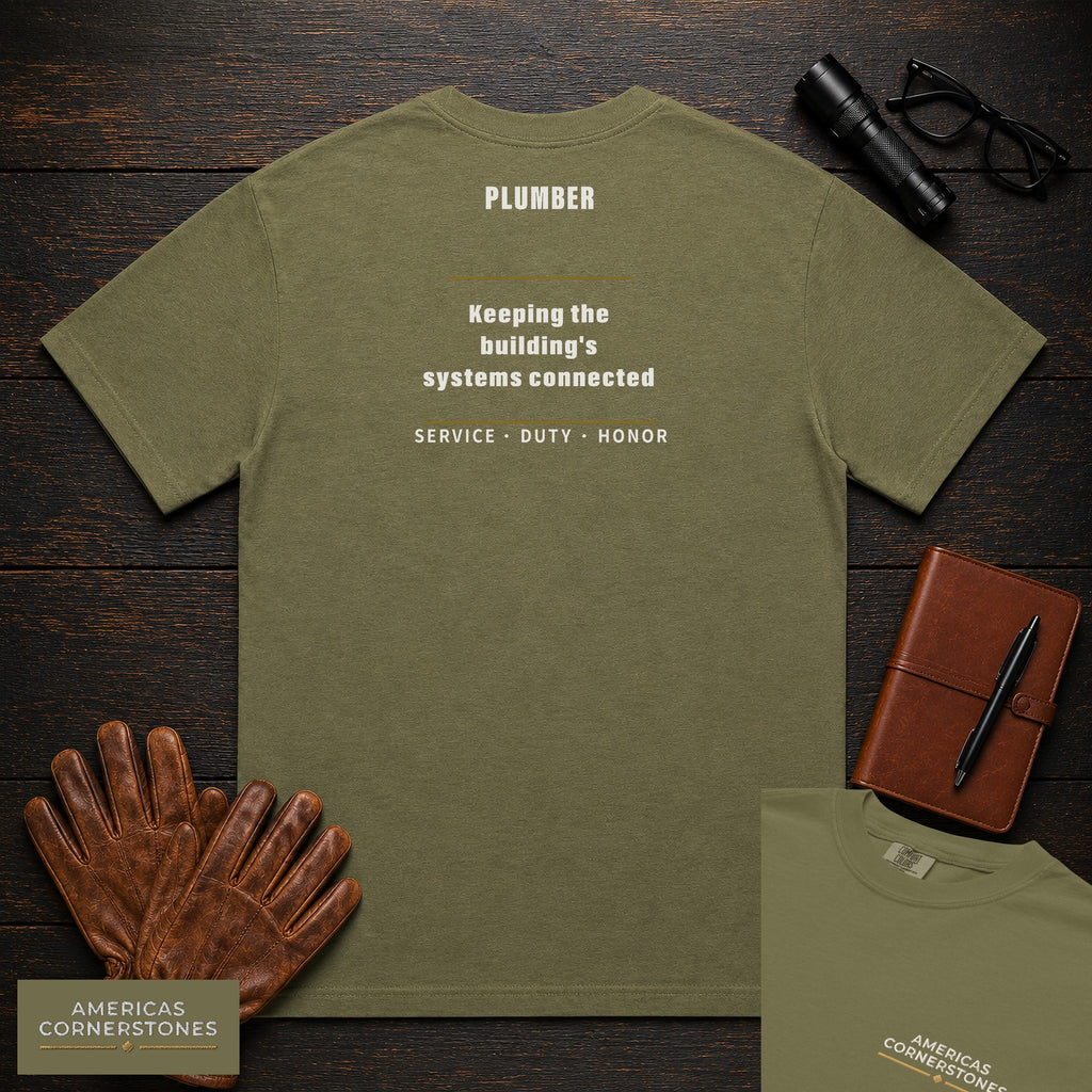 Plumber Statement T-Shirt in Hemp — Americas Cornerstones