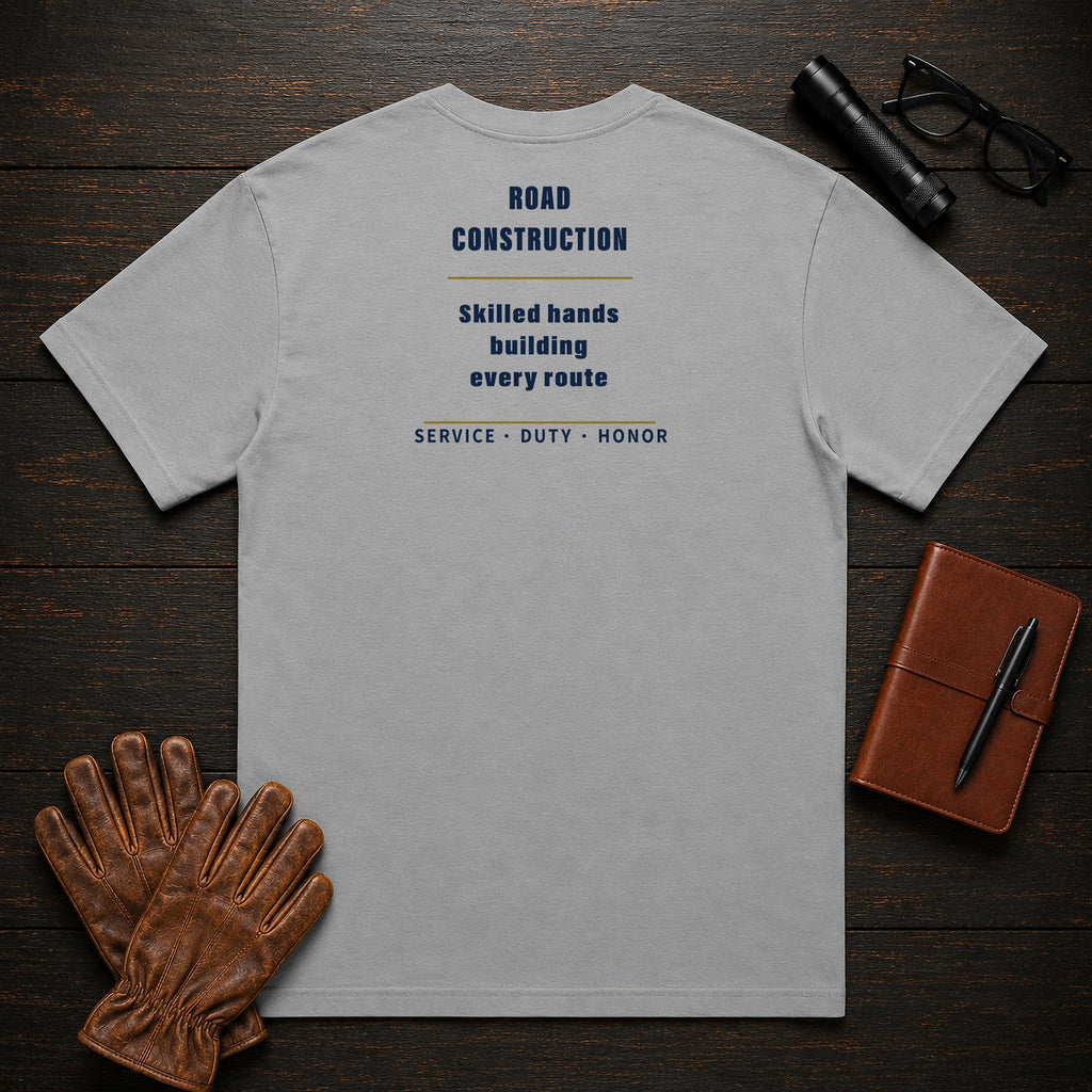 Road Construction Worker T-Shirt in Grey — Americas Cornerstones