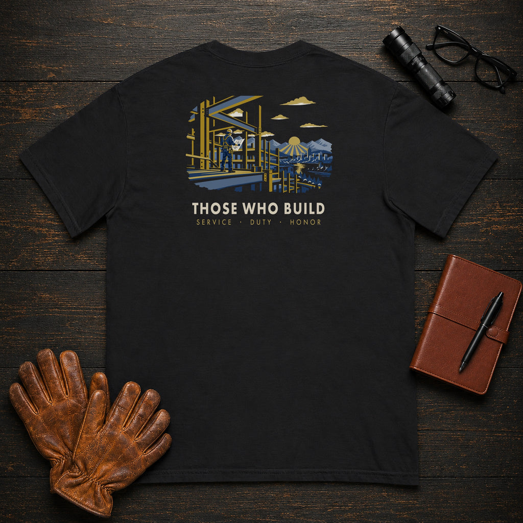 Those Who Build — Building What Lasts — Standard Back — Black