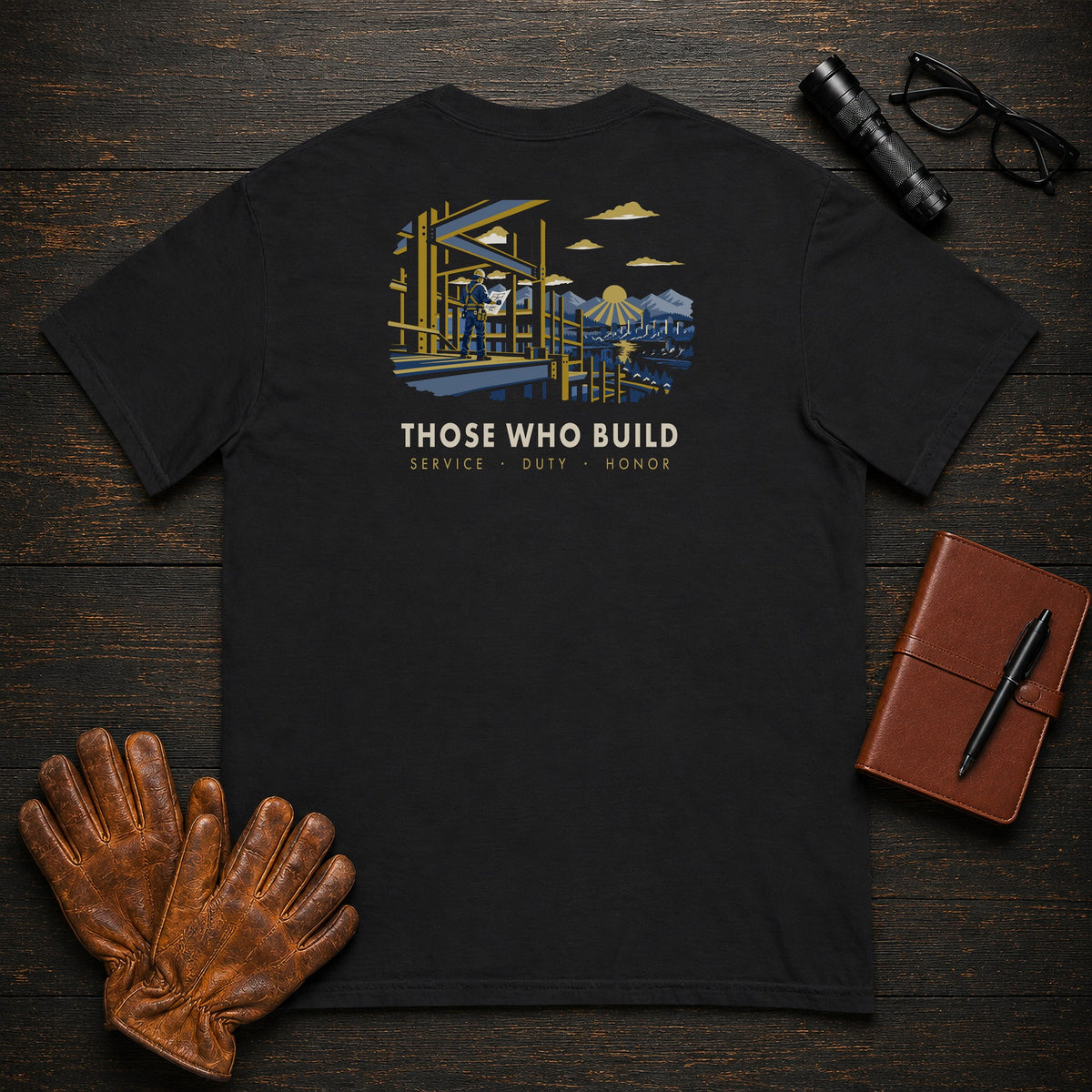 Those Who Build — Building What Lasts — Standard Back — Black
