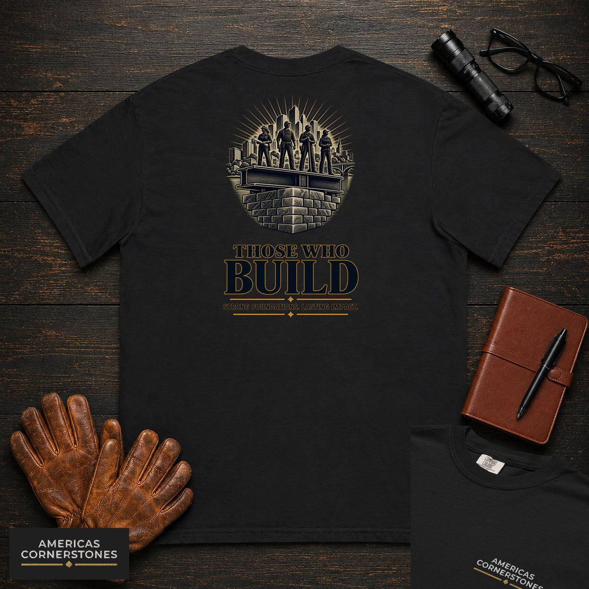 Those Who Build embroidered t-shirt in Black