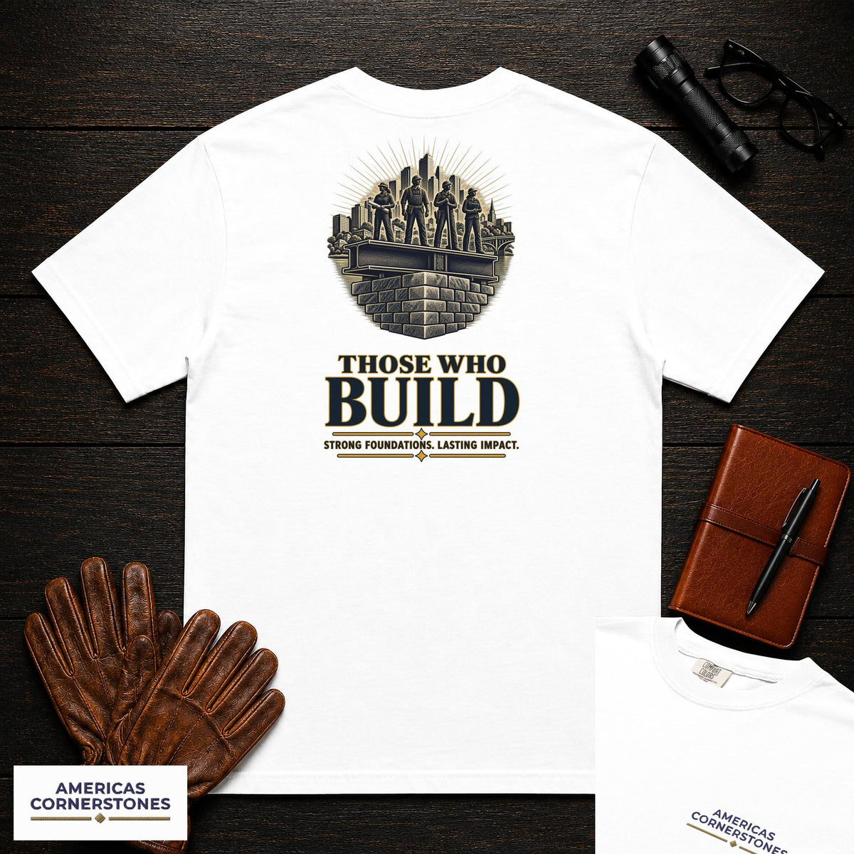 Those Who Build embroidered t-shirt in White