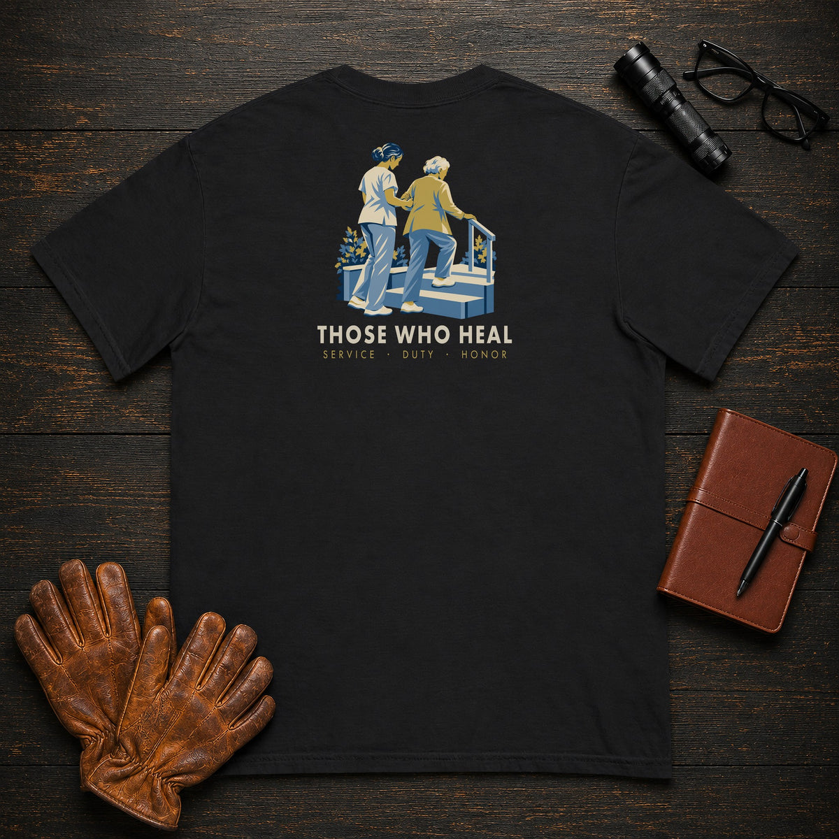 Those Who Heal: Steady Steps back print t-shirt in Black