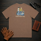 Those Who Heal: Steady Steps back print t-shirt in Espresso