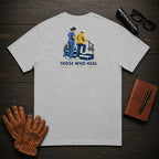 Those Who Heal: Steady Steps back print t-shirt in Granite