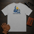 Those Who Heal: Steady Steps back print t-shirt in Grey