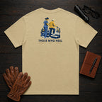 Those Who Heal: Steady Steps back print t-shirt in Khaki