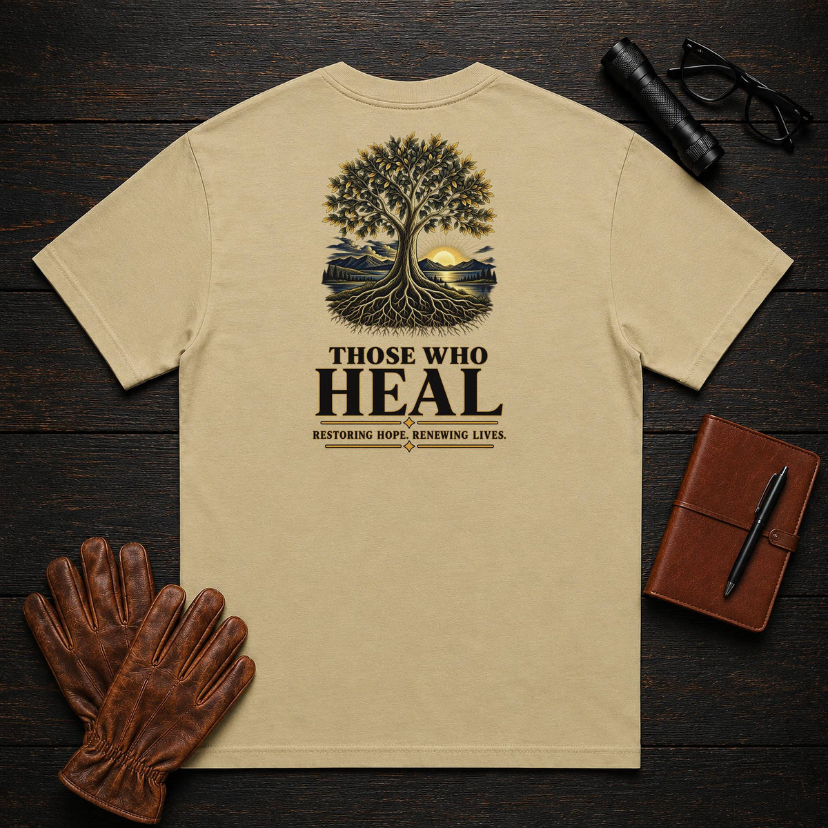 Those Who Heal t-shirt in Khaki