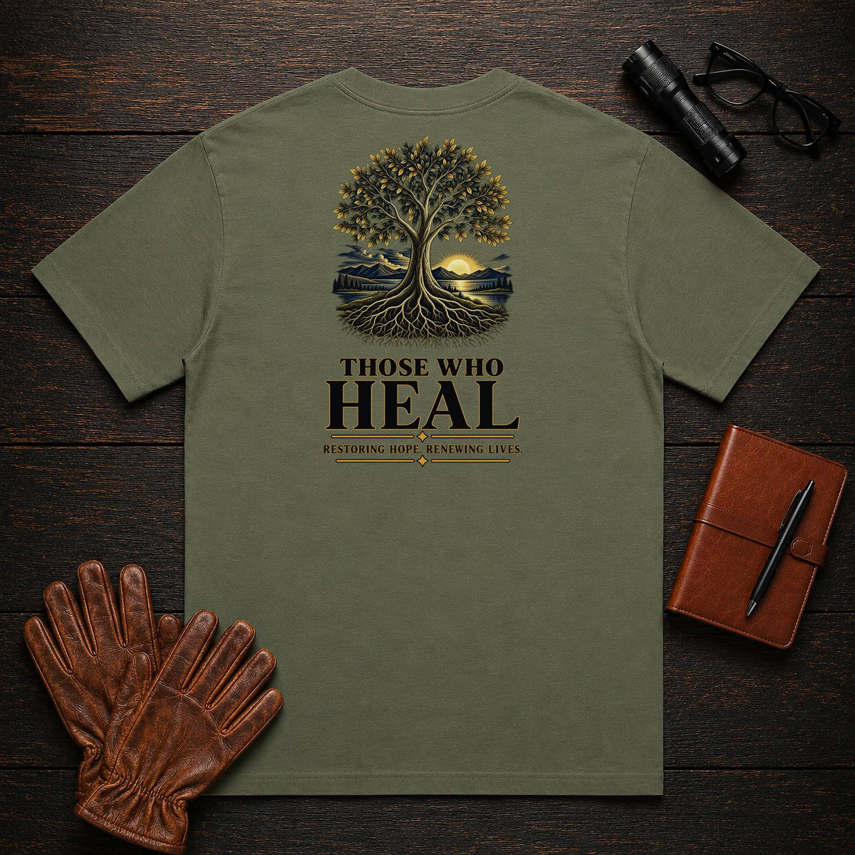 Those Who Heal t-shirt in Moss
