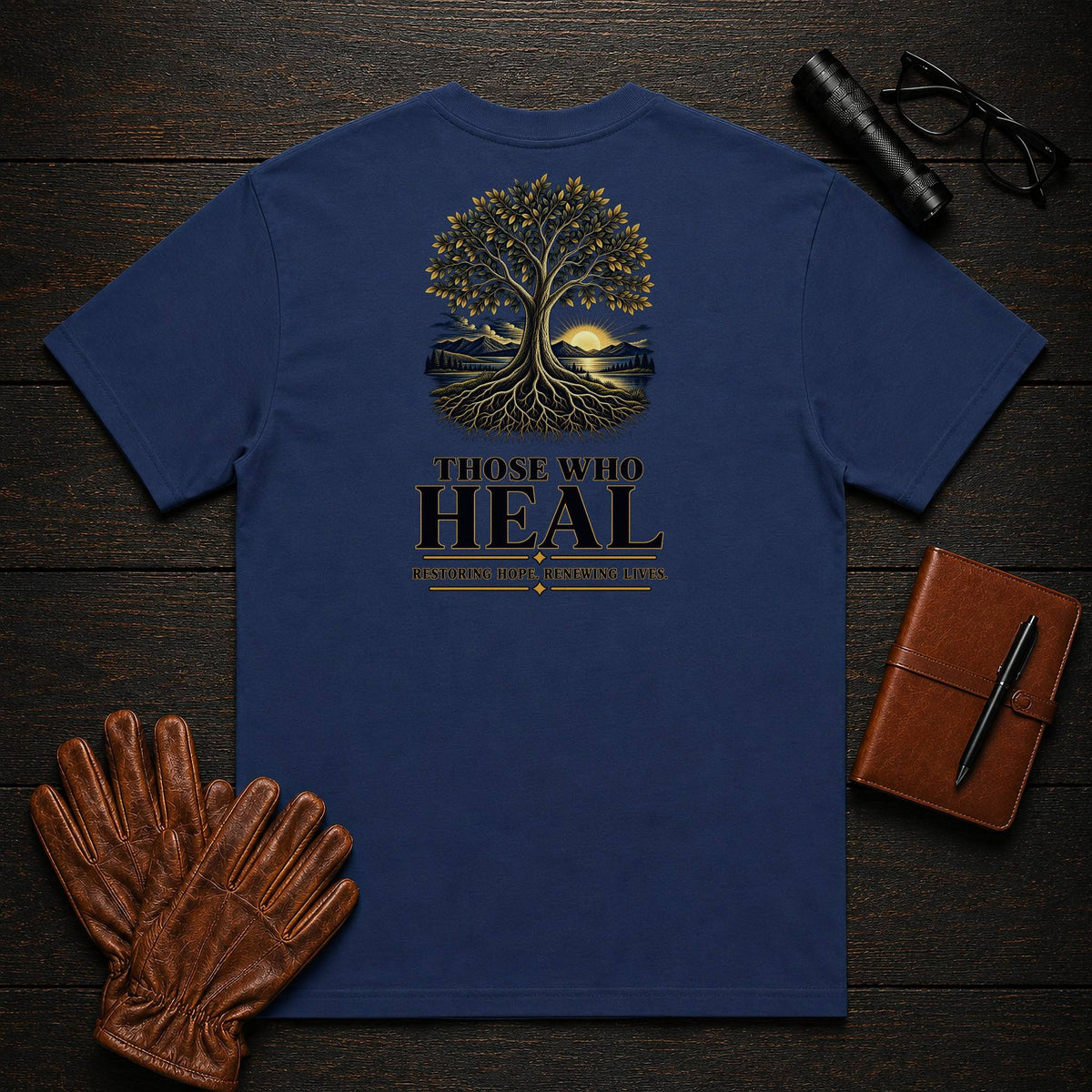Those Who Heal t-shirt in True Navy