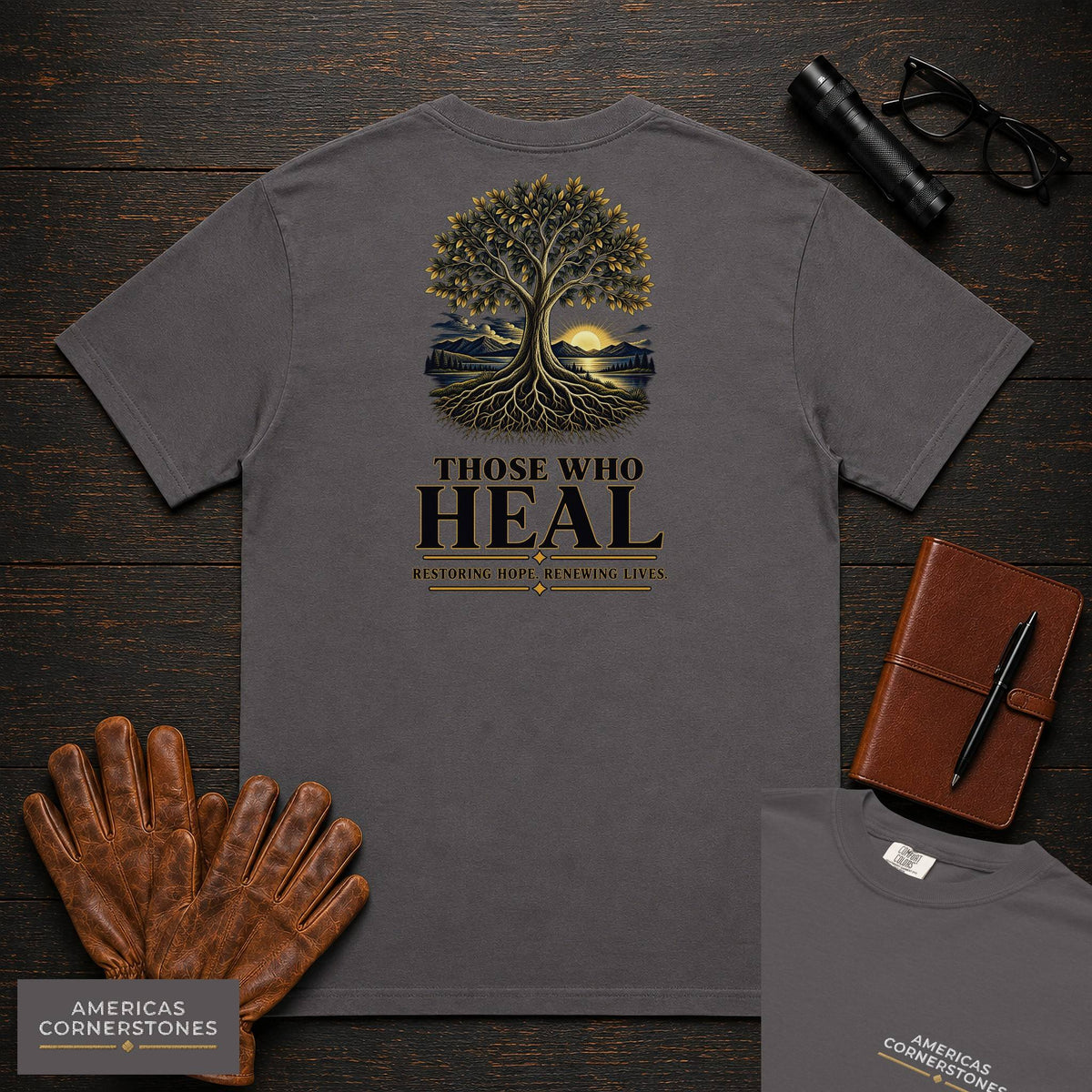 Those Who Heal embroidered t-shirt in Graphite