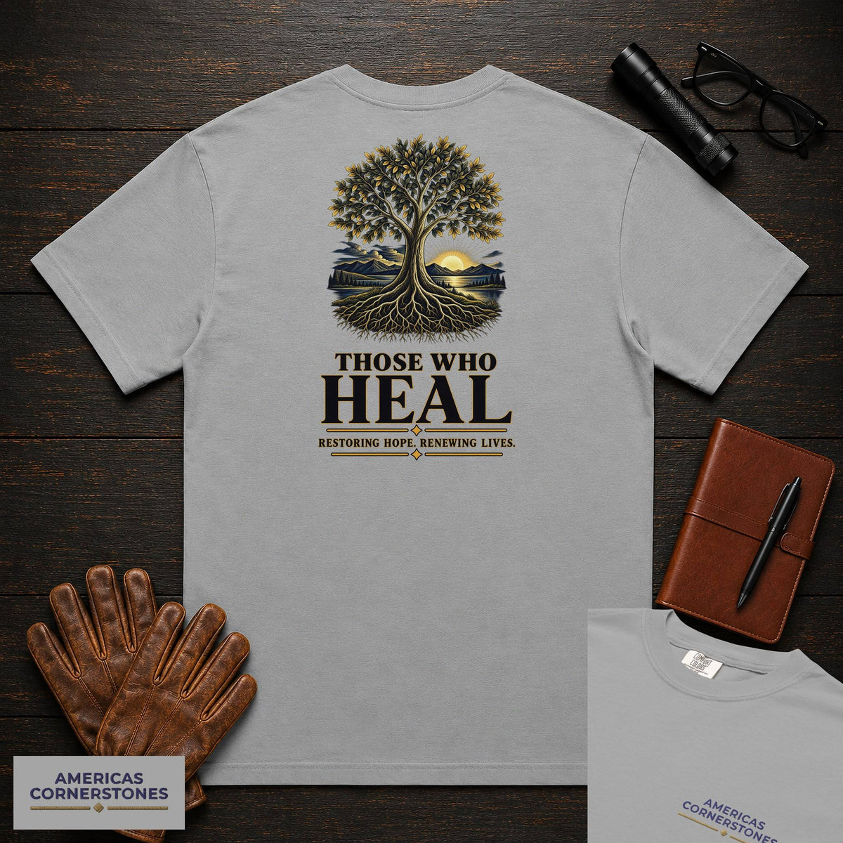 Those Who Heal embroidered t-shirt in Grey