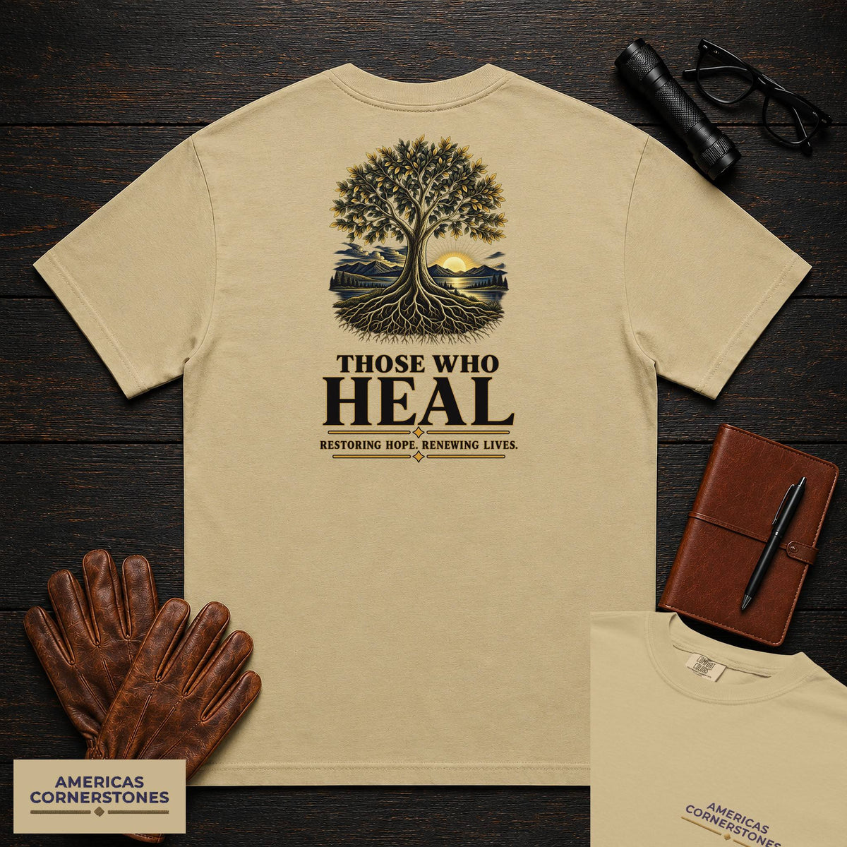 Those Who Heal embroidered t-shirt in Khaki