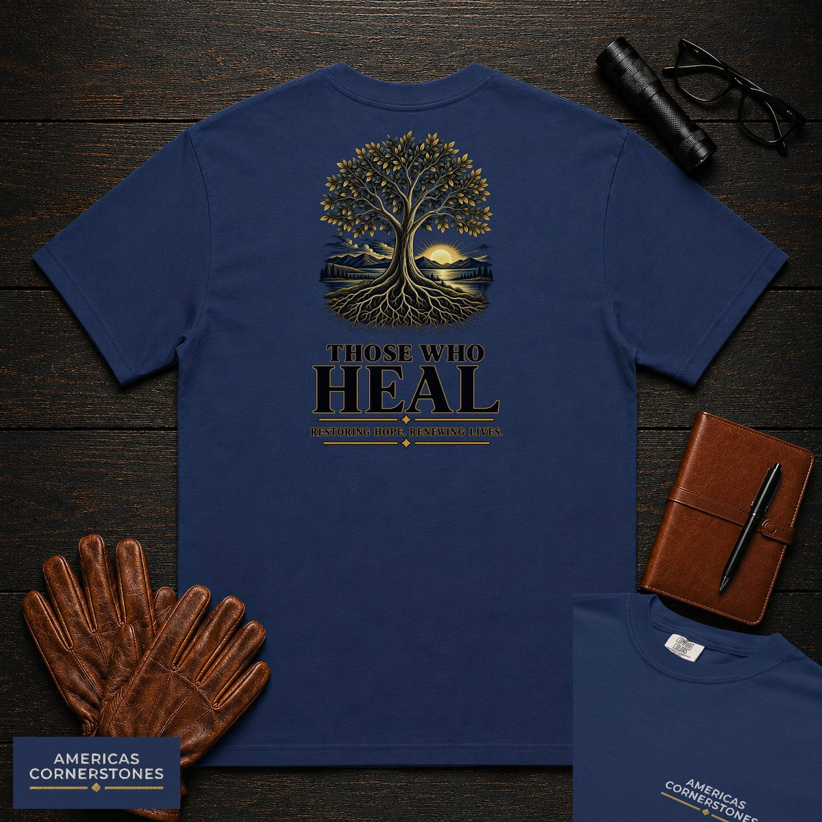 Those Who Heal embroidered t-shirt in True Navy
