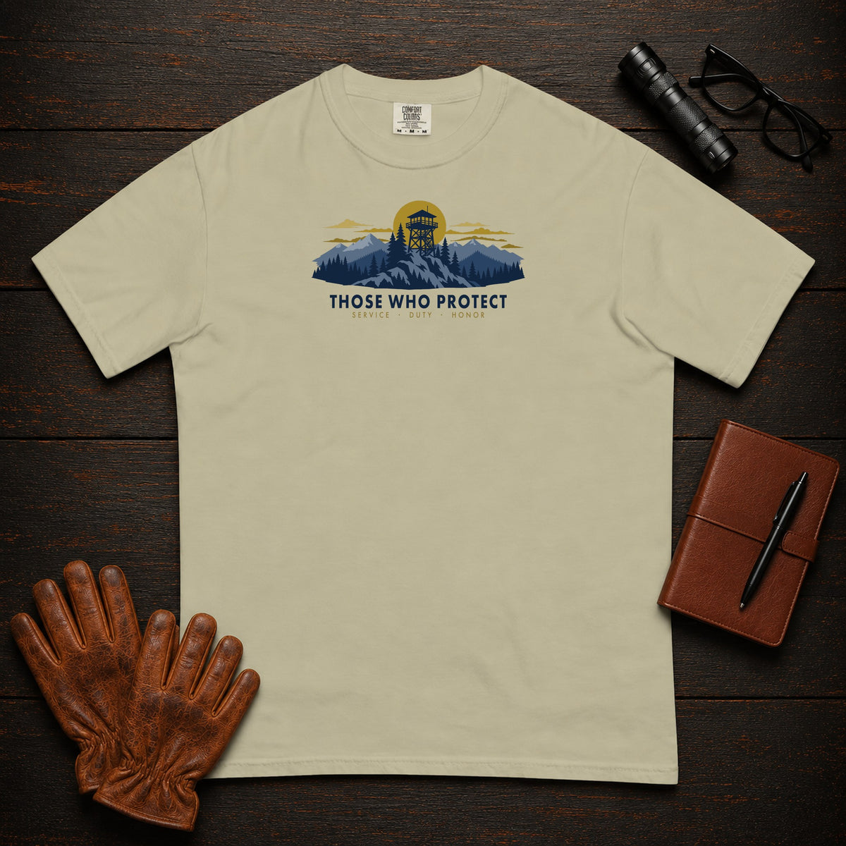 Those Who Protect — Fire Watch — Front Print — Khaki