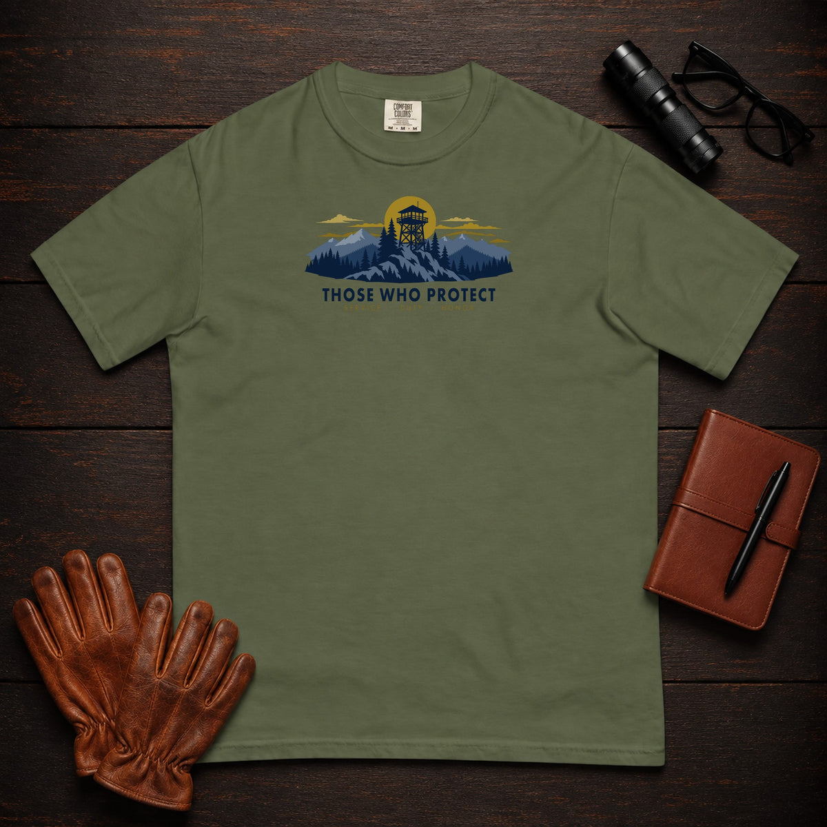 Those Who Protect — Fire Watch — Front Print — Moss