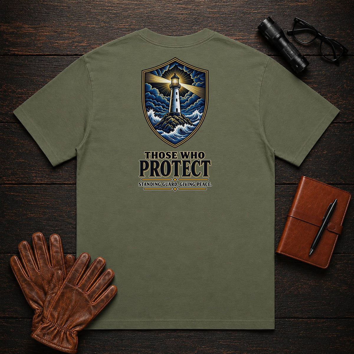 Those Who Protect t-shirt in Moss