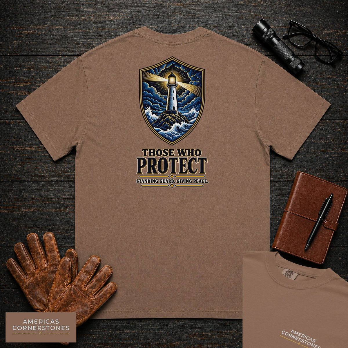 Those Who Protect embroidered t-shirt in Espresso