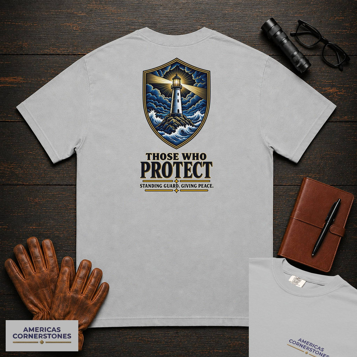 Those Who Protect embroidered t-shirt in Granite
