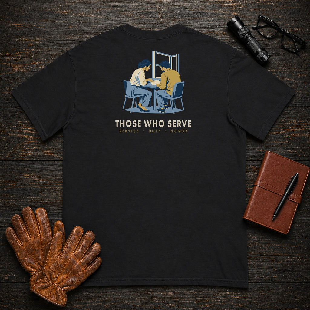 Those Who Serve: Side by Side back print t-shirt in Black
