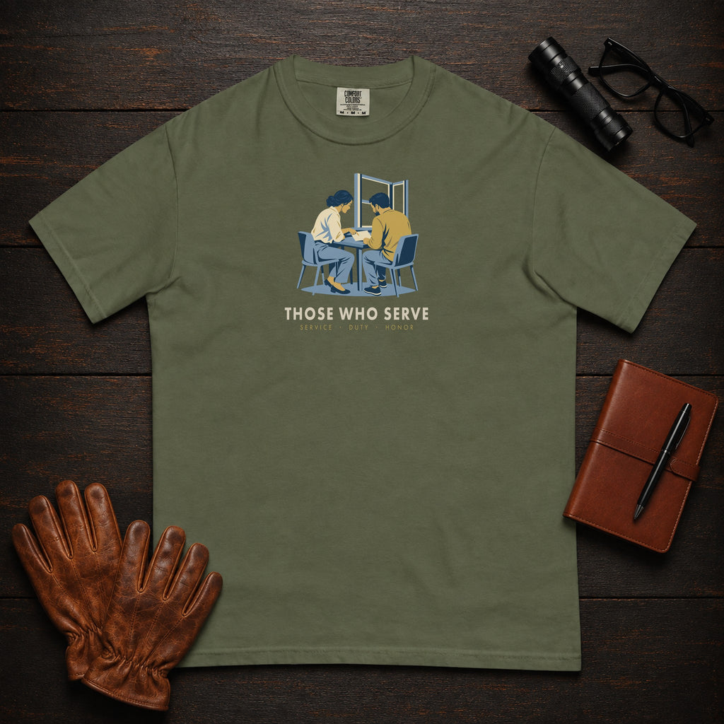 Those Who Serve: Side by Side front print t-shirt in Hemp