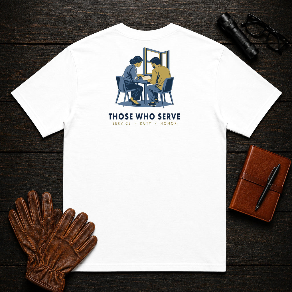 Those Who Serve: Side by Side back print t-shirt in White