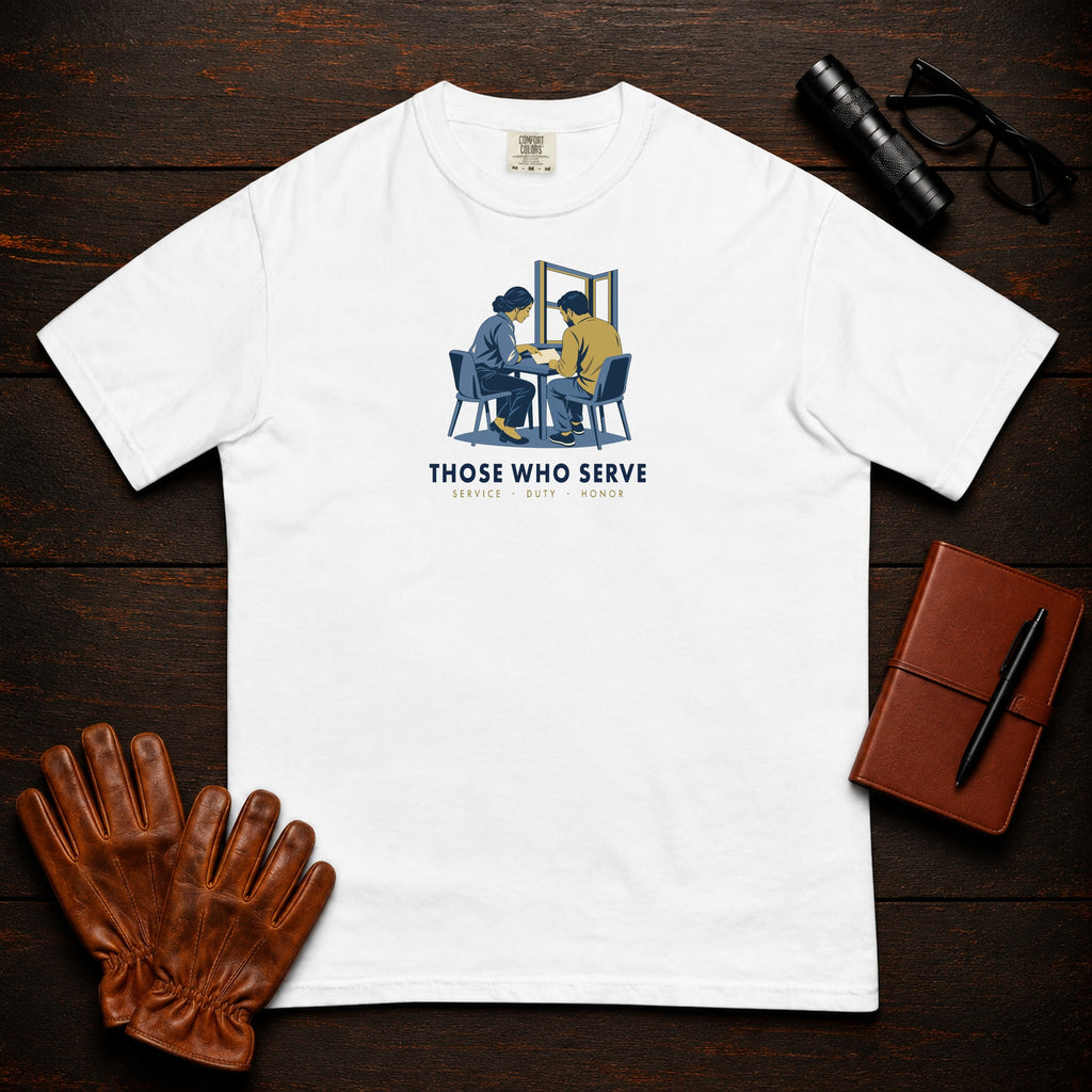 Those Who Serve: Side by Side front print t-shirt in White