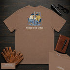 Those Who Serve: Side by Side embroidered front and back print t-shirt in Espresso