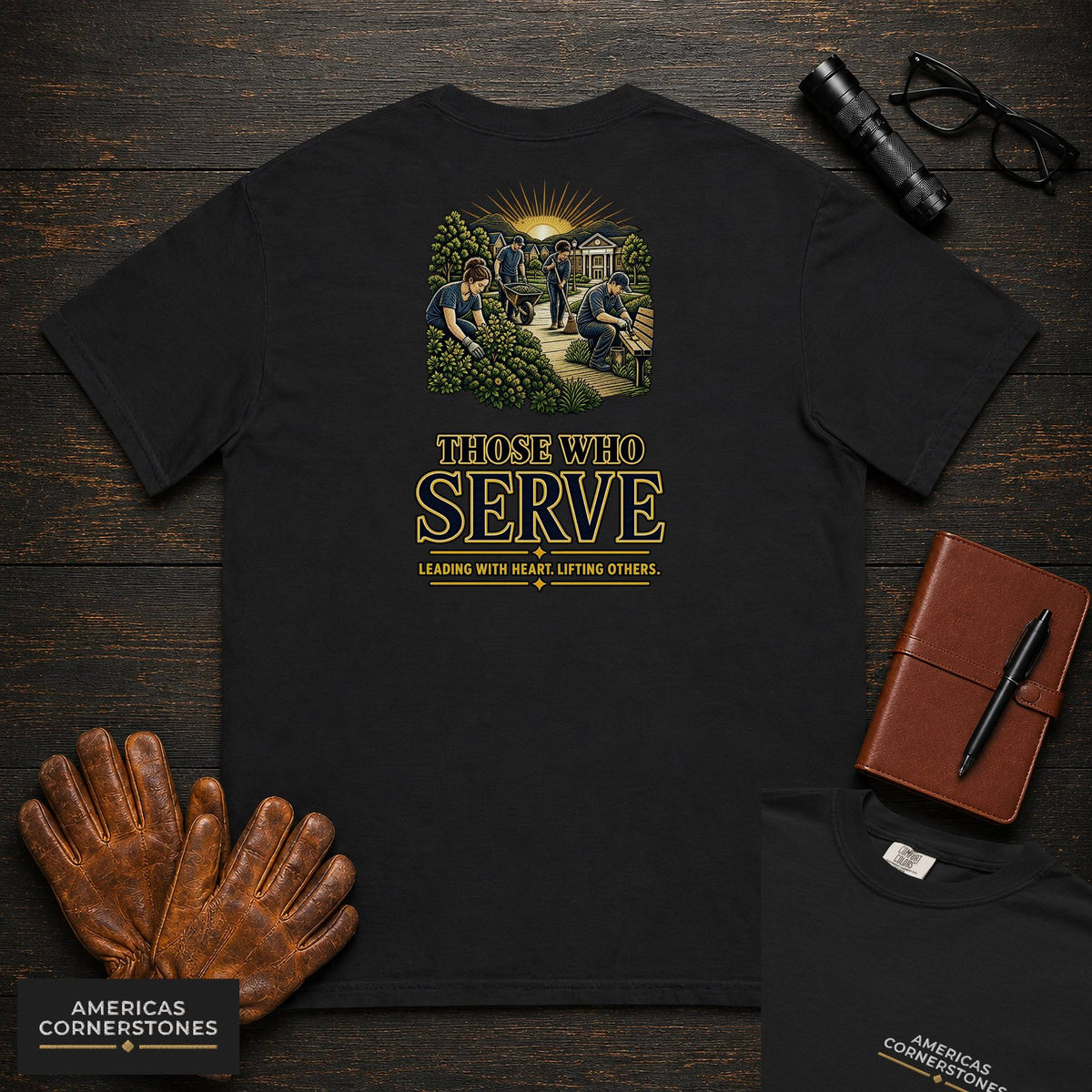 Those Who Serve embroidered t-shirt in Black