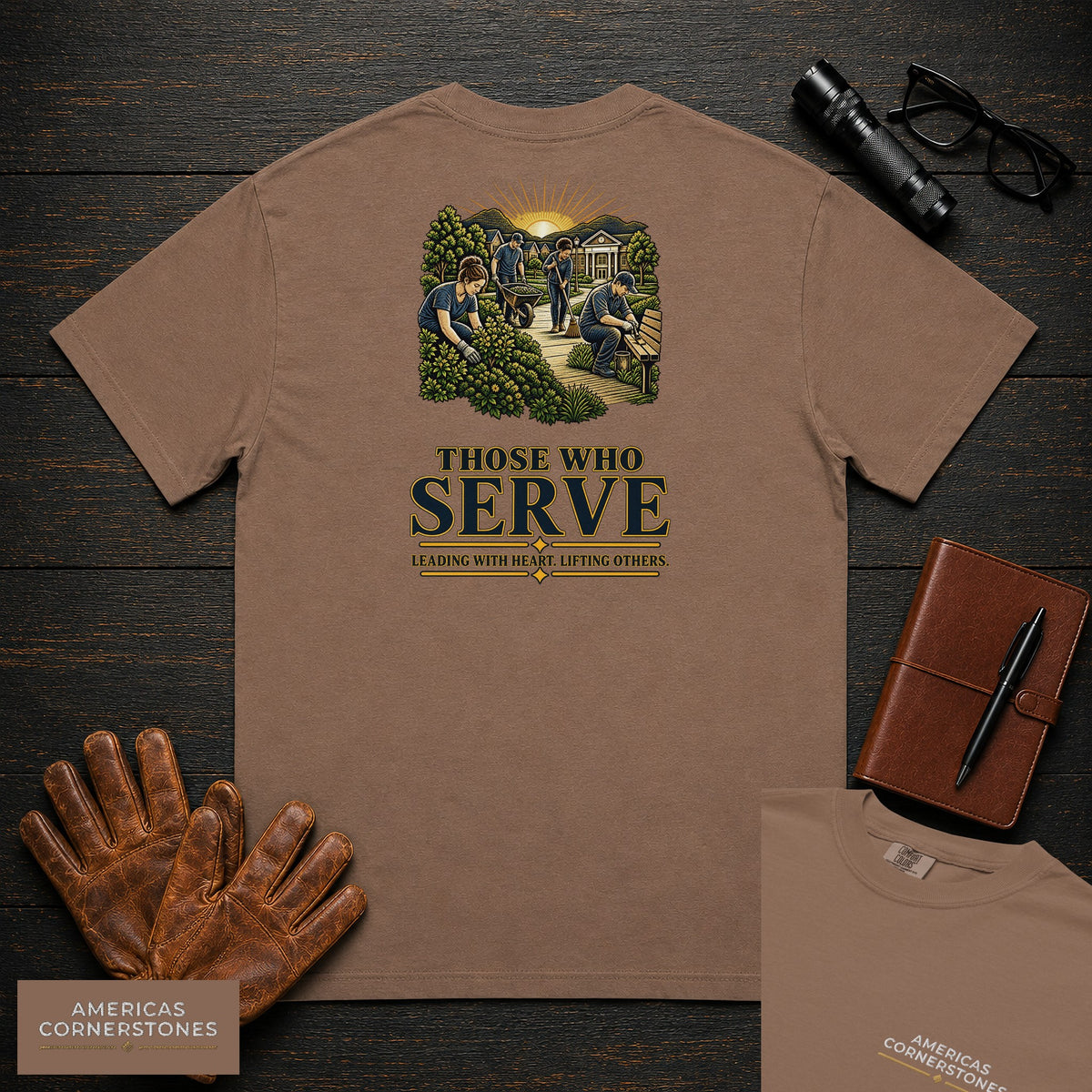Those Who Serve embroidered t-shirt in Espresso