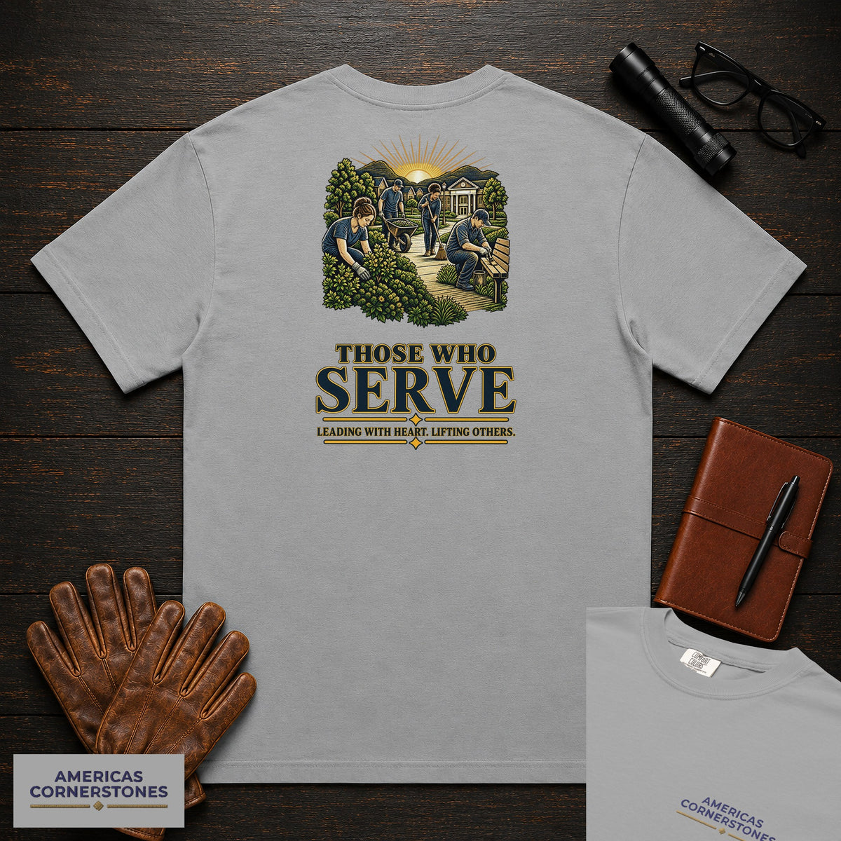 Those Who Serve embroidered t-shirt in Grey