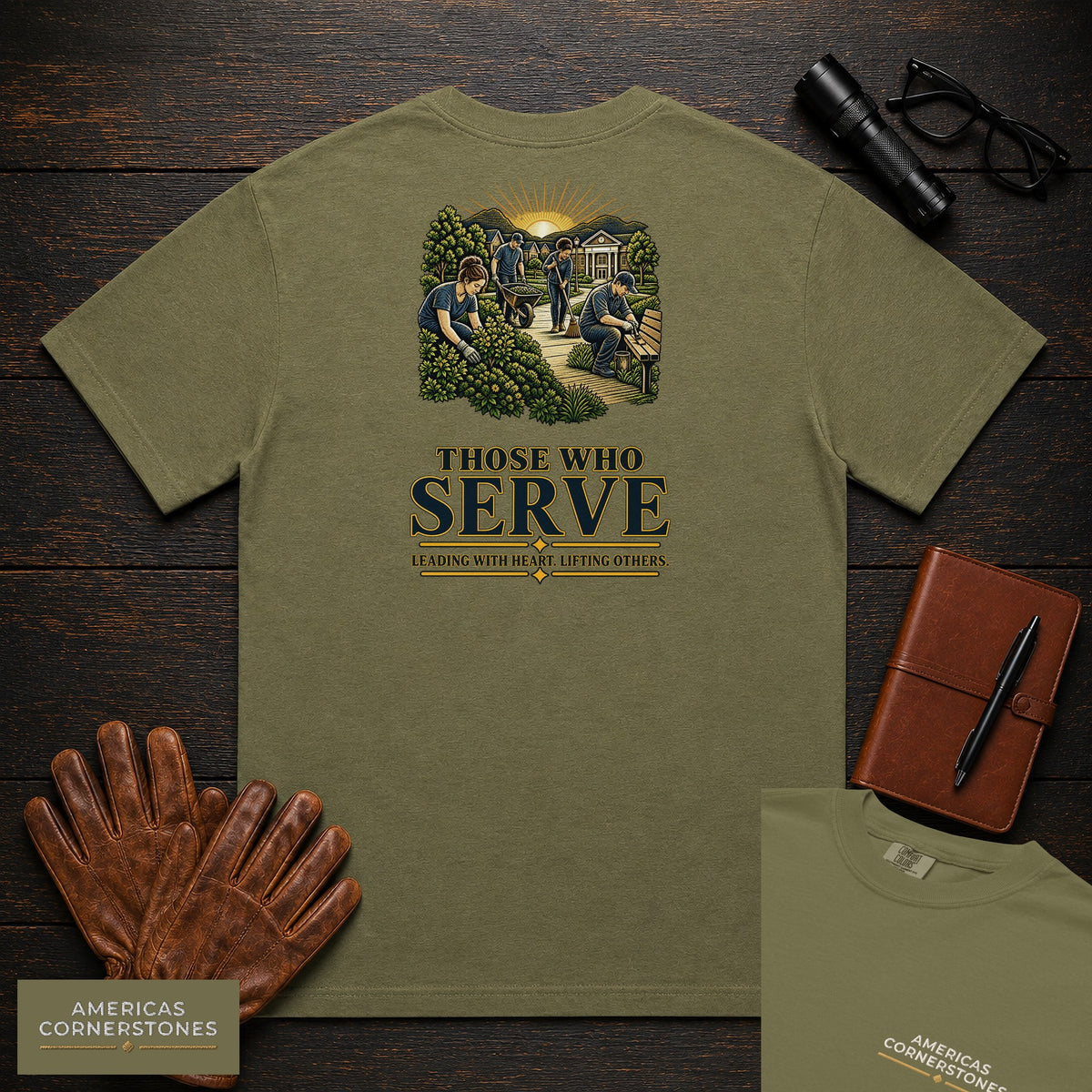 Those Who Serve embroidered t-shirt in Hemp