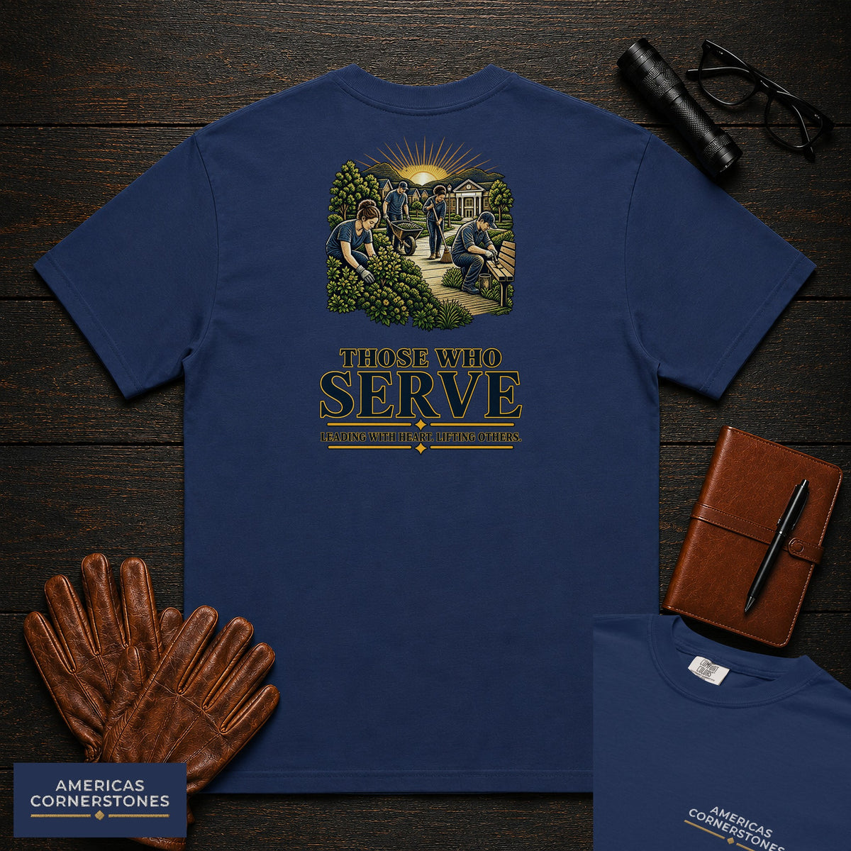 Those Who Serve embroidered t-shirt in True Navy