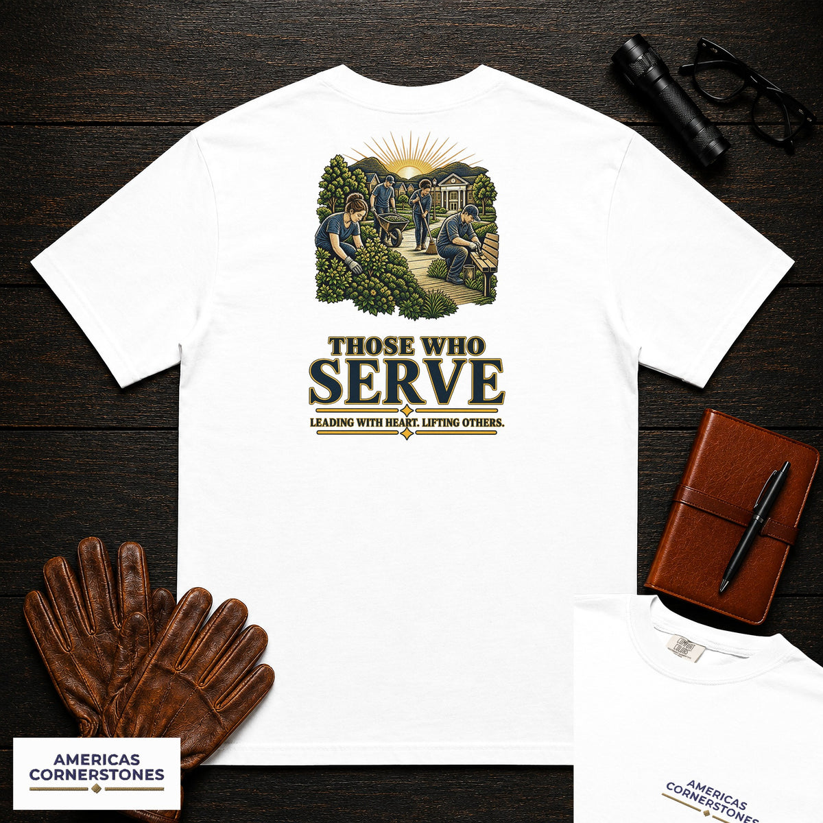 Those Who Serve embroidered t-shirt in White