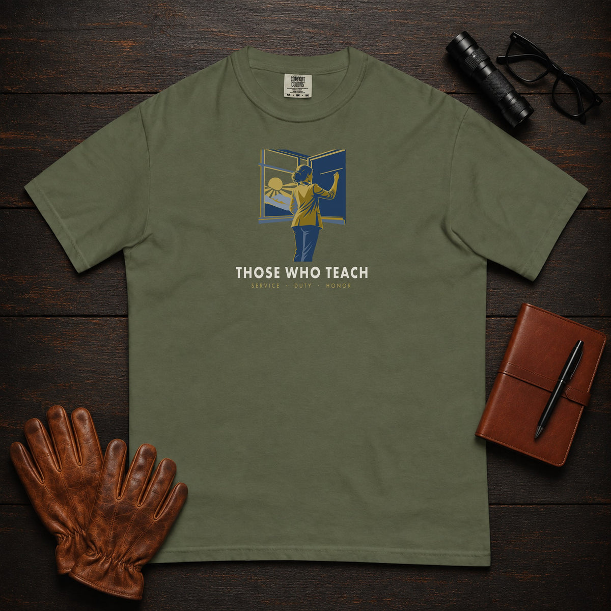 Those Who Teach: First Light front print t-shirt in Hemp