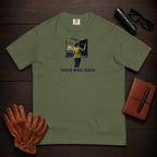 Those Who Teach: First Light front print t-shirt in Moss
