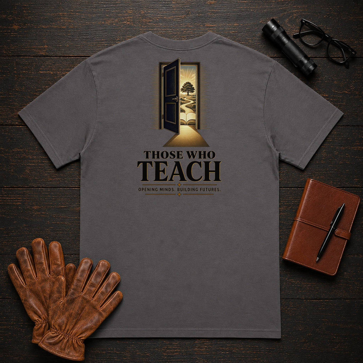 Those Who Teach t-shirt in Graphite