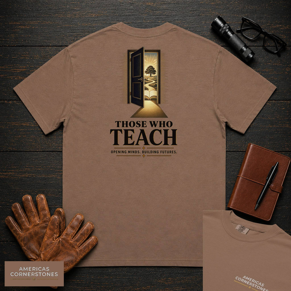 Those Who Teach embroidered t-shirt in Espresso