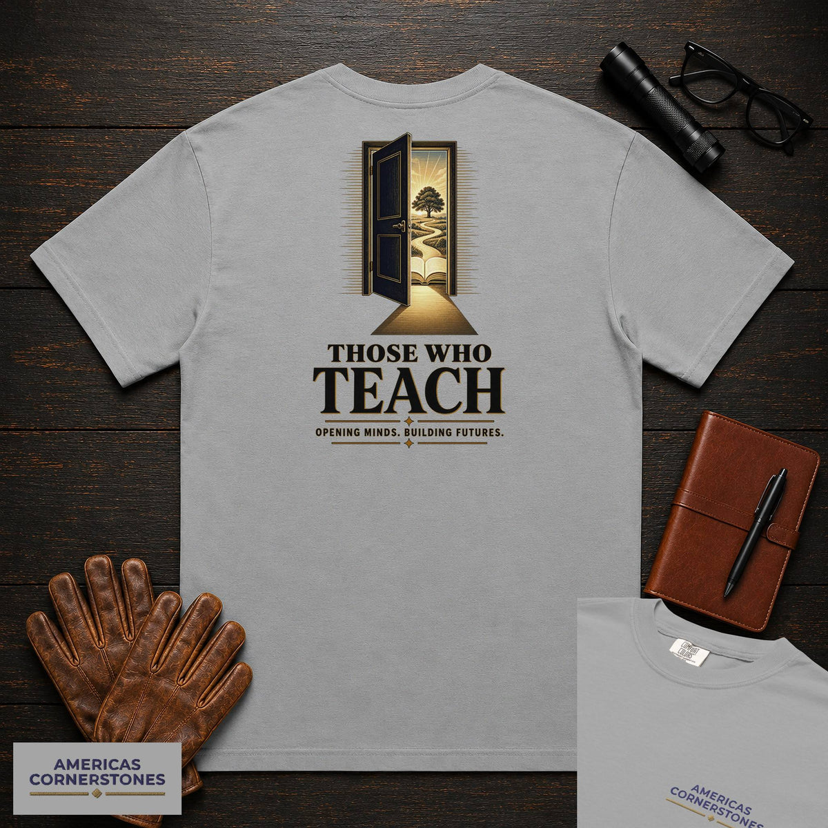 Those Who Teach embroidered t-shirt in Grey