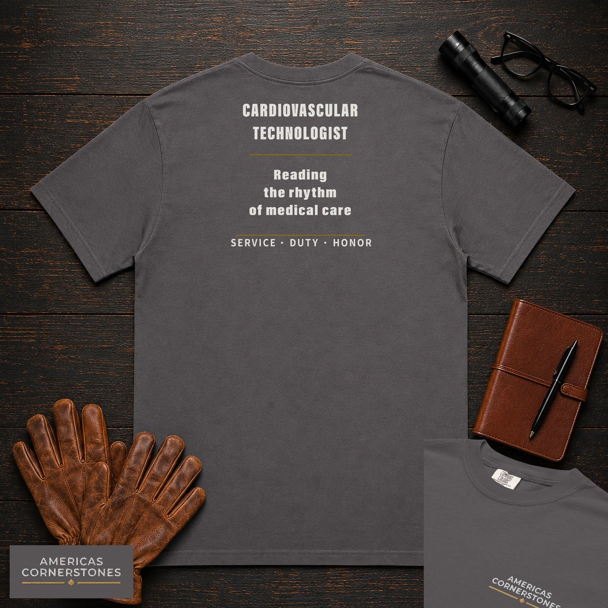 Cardiovascular Technologist Statement T-Shirt in Graphite — Americas Cornerstones