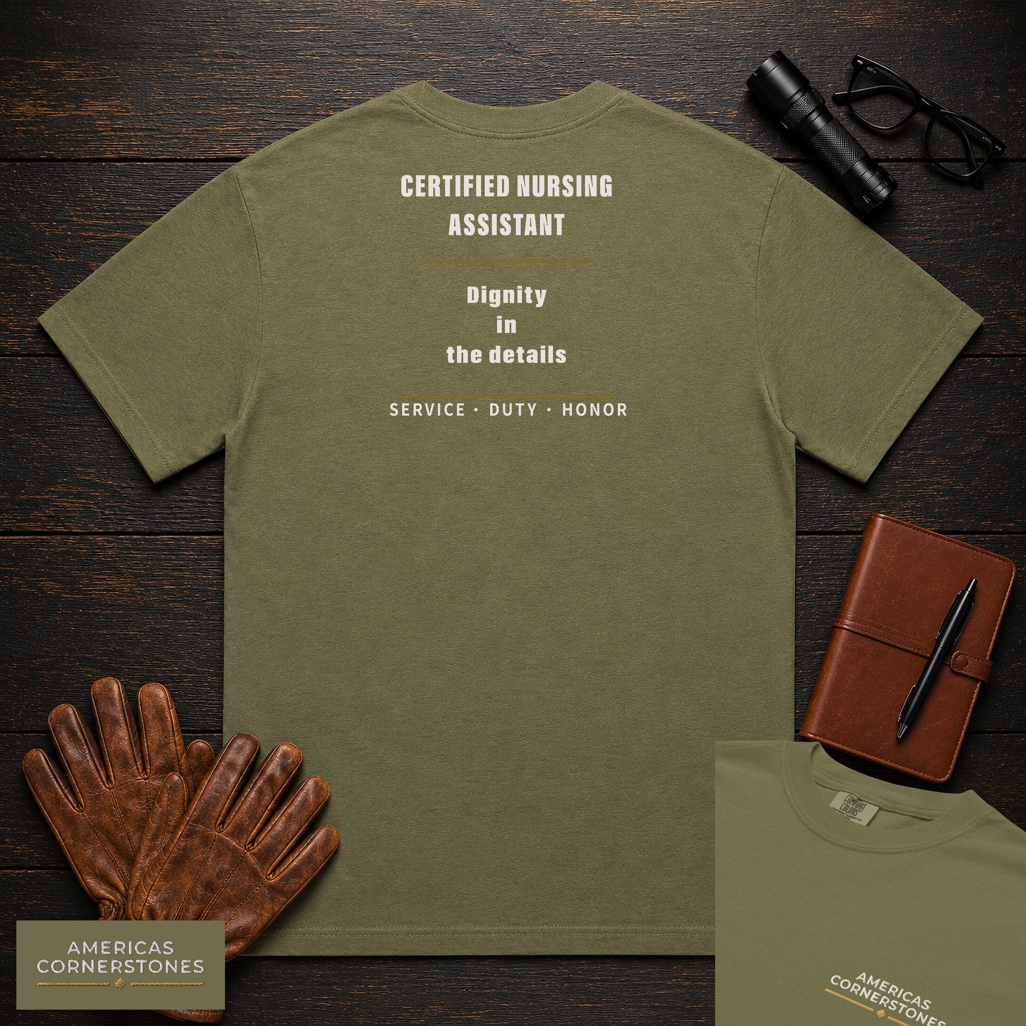 Certified Nursing Assistant Statement T-Shirt in Hemp — Americas Cornerstones