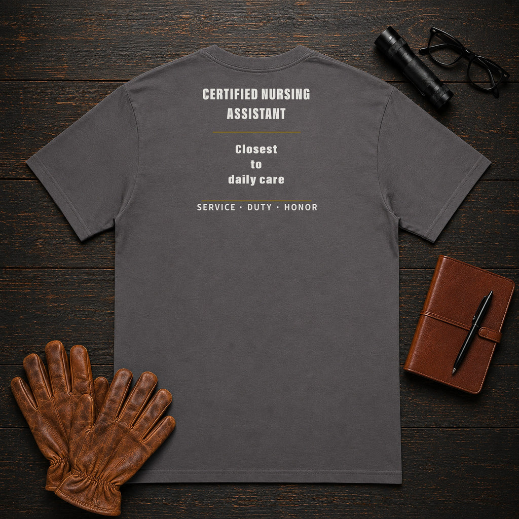 Certified Nursing Assistant T-Shirt in Graphite — Americas Cornerstones