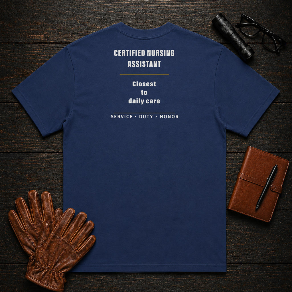 Certified Nursing Assistant T-Shirt in True Navy — Americas Cornerstones