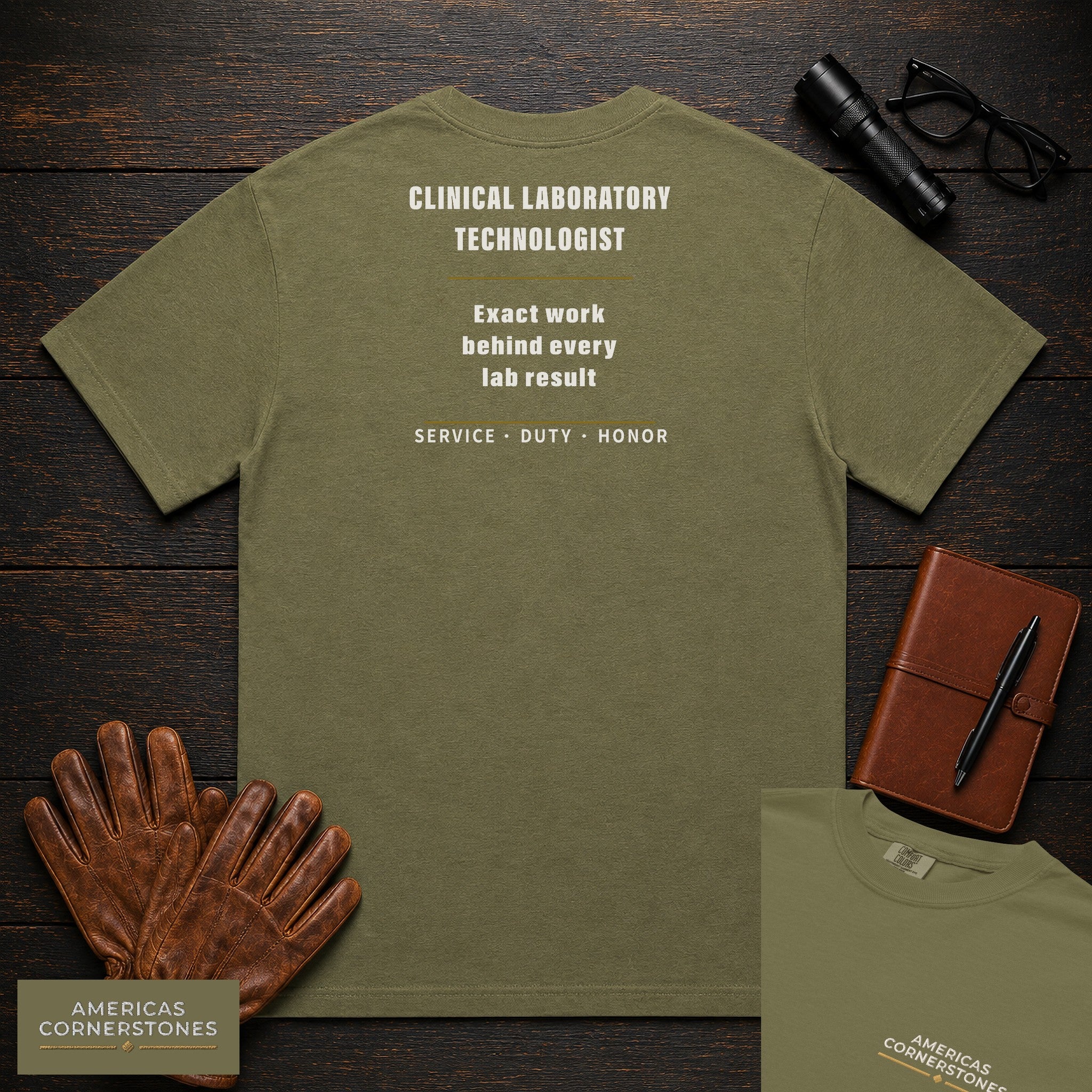 Clinical Laboratory Technologist Statement T-Shirt in Hemp — Americas Cornerstones