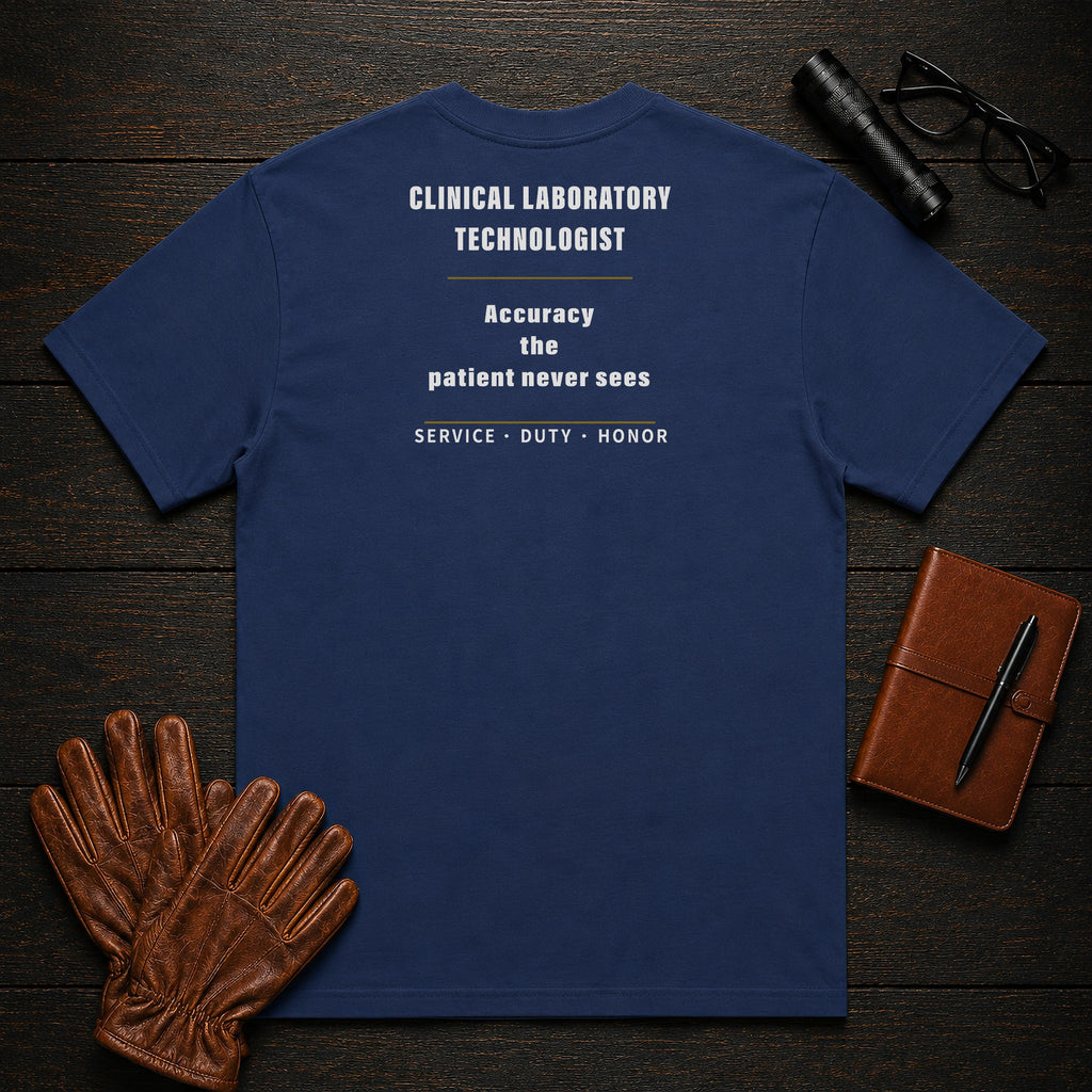 Clinical Laboratory Technologist T-Shirt in True Navy — Americas Cornerstones