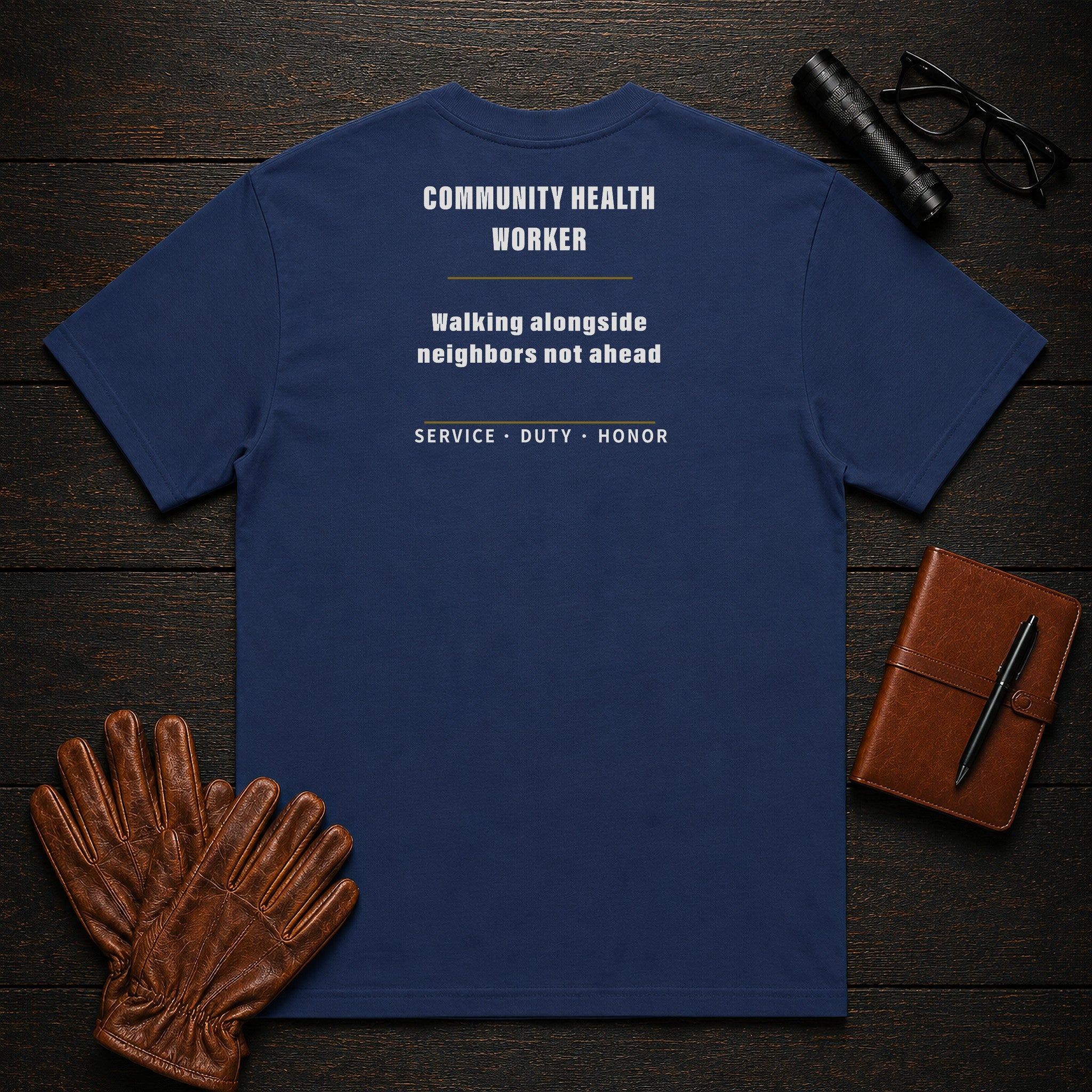 Community Health Worker T-Shirt in True Navy — Americas Cornerstones