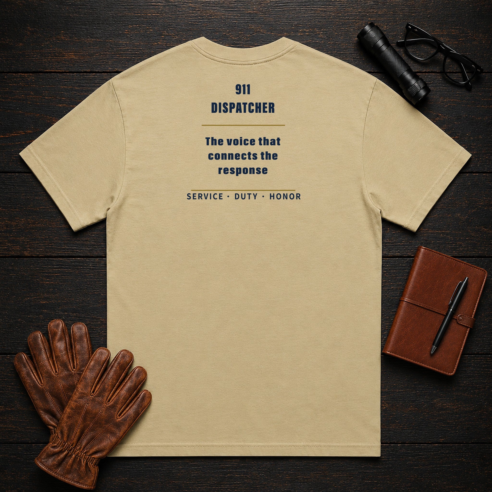 911 Dispatcher T-Shirt in Khaki — Americas Cornerstones